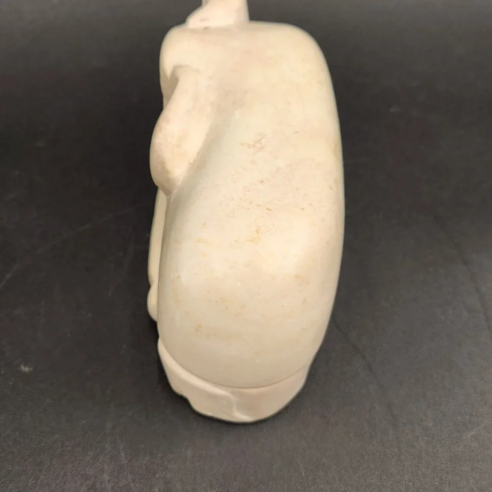 African Soapstone Hand Carved Elephant Trinket Box Carved in Kenya